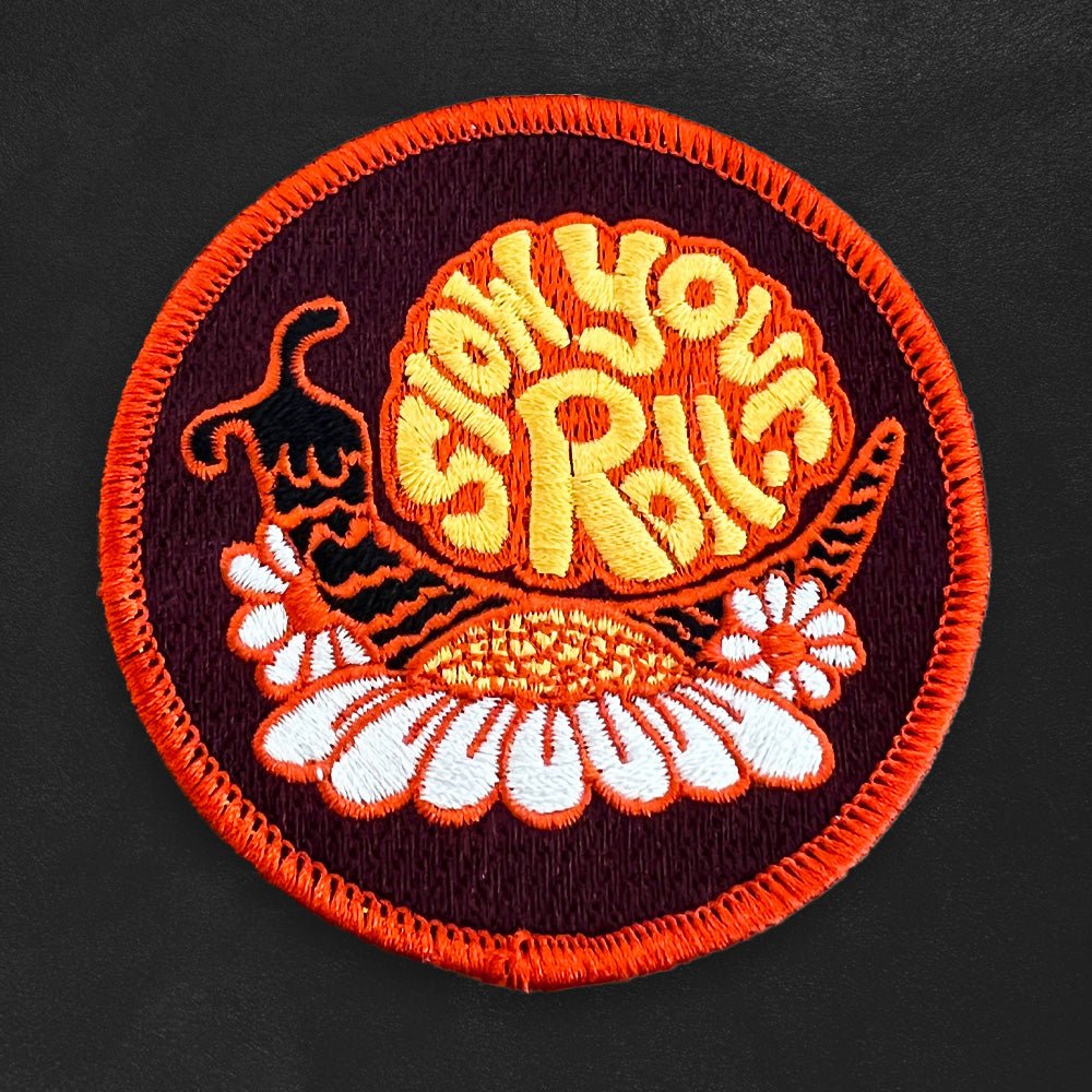 Custom 50% Embroidered Patches, Twill Background — design layout sample