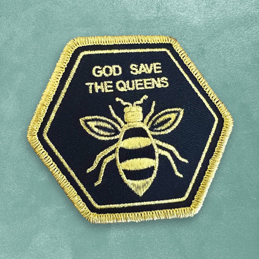 Custom 50% Embroidered Patches, Twill Background — mounting and display reference
