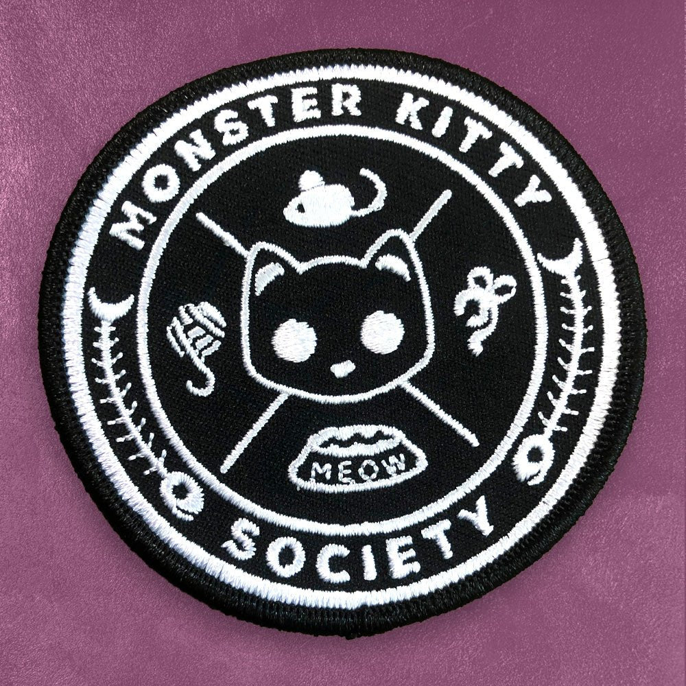 Custom 50% Embroidered Patches, Twill Background — reverse side and backing detail