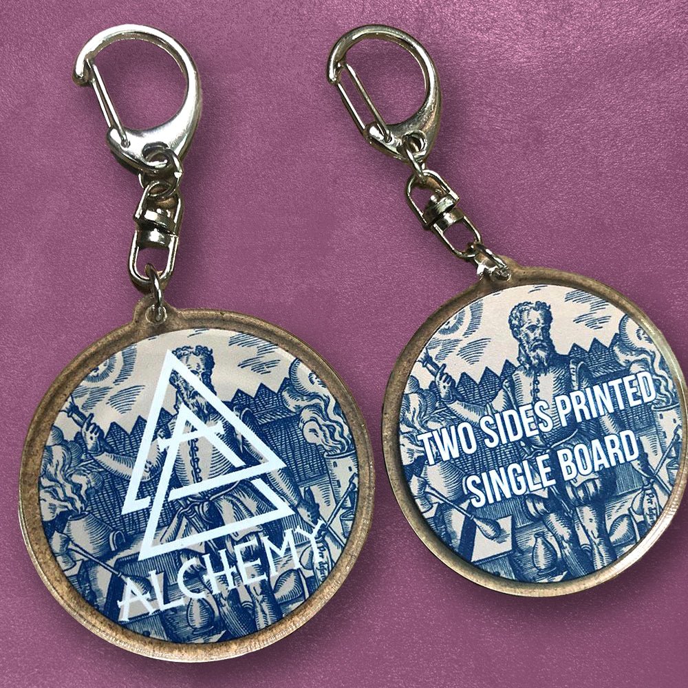 Custom Acrylic Charms, Two-Sided Print — mounting and display reference