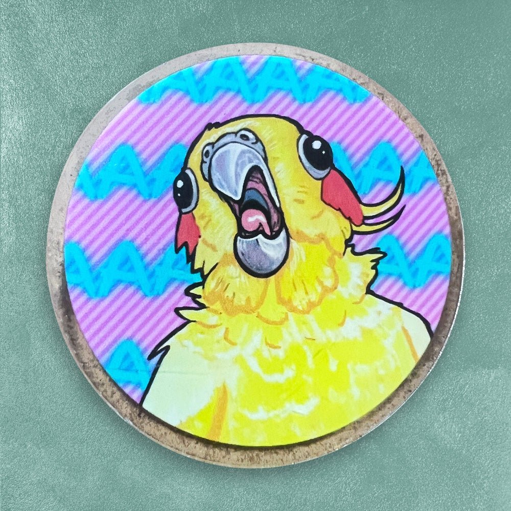 Custom Acrylic Pins, Full Color, Lightweight — finish and texture detail
