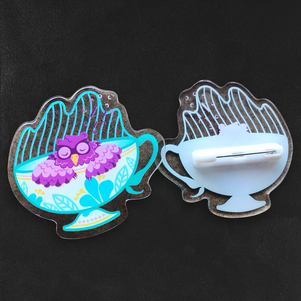 Custom Acrylic Pins, Full Color, Lightweight — production sample