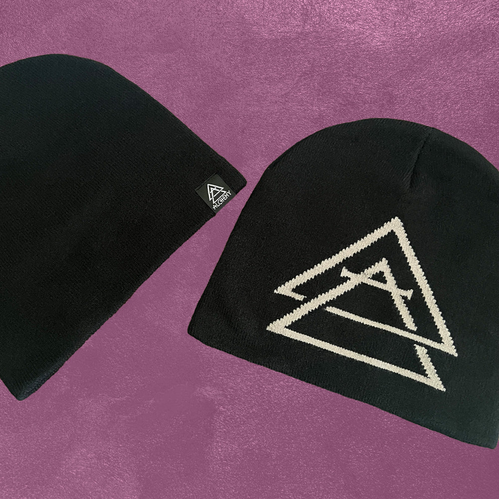 Custom Woven Jacquard Beanies, Pixelated Designs — scale and sizing reference