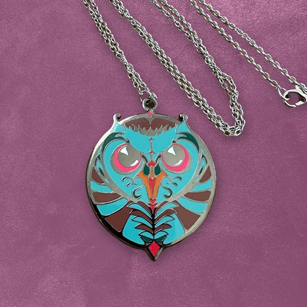 Custom Hard Enamel Necklaces, Gold or Silver Chain — reverse side and backing detail