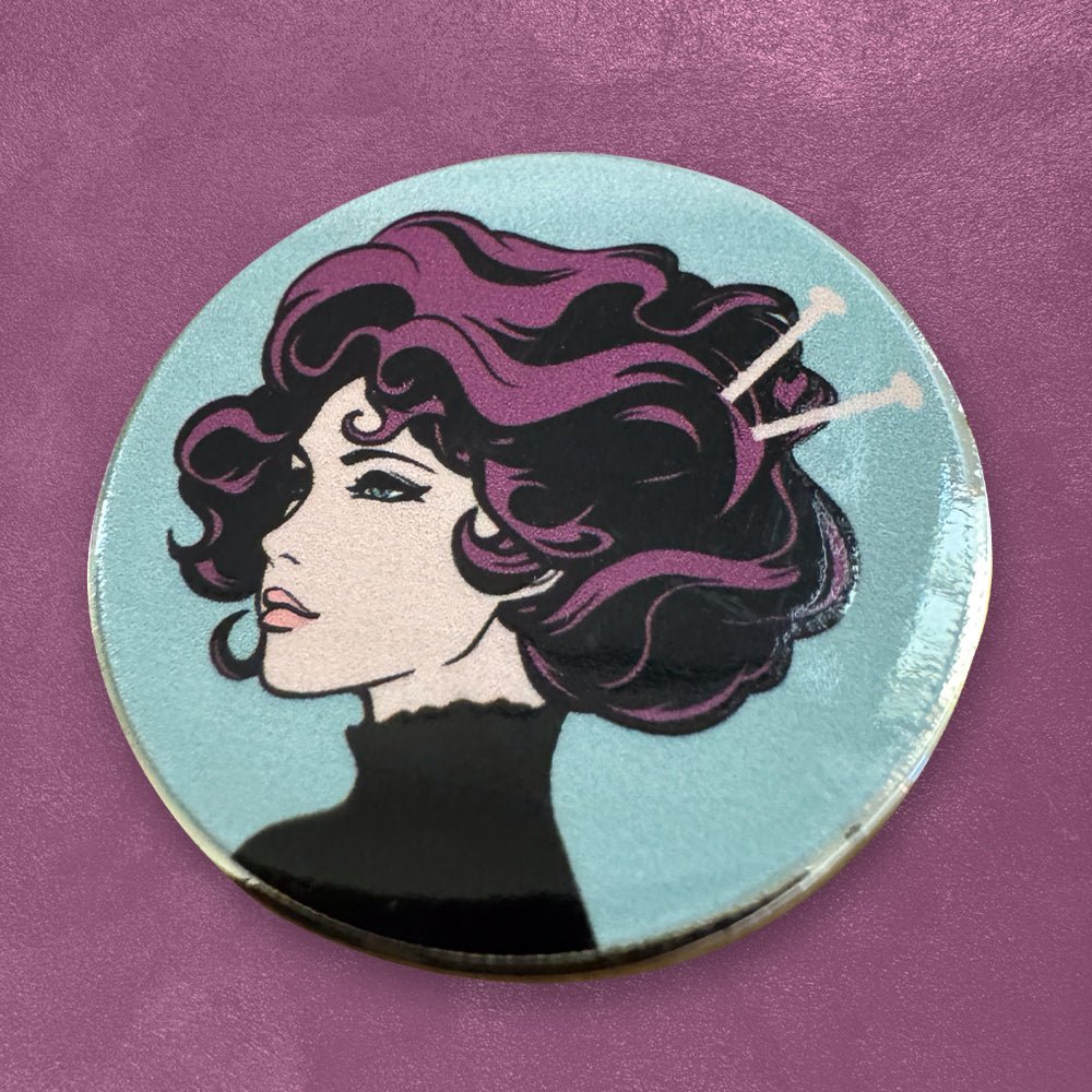 Custom UV Printed Needle Minders, Full Color — production sample