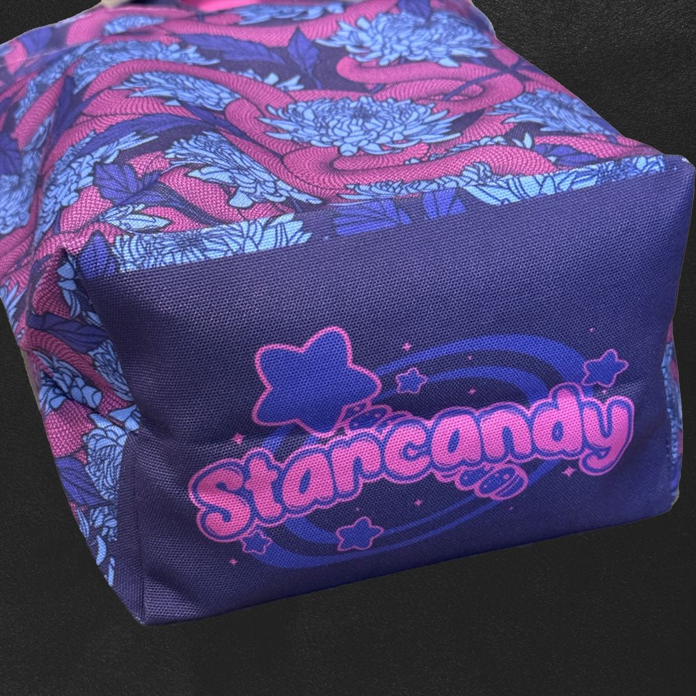 Custom Flat-Bottom Tote Bags, Sublimated Full Color — close-up detail view