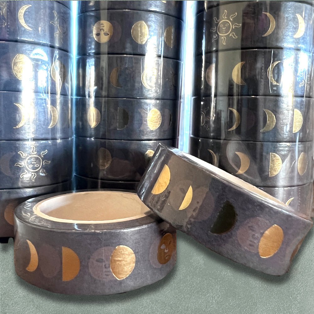 Custom Foil Washi Tape, Metallic Accents — reverse side and backing detail
