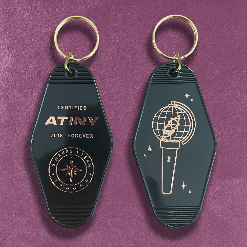 Custom Motel Keychains, Foil Embossed
