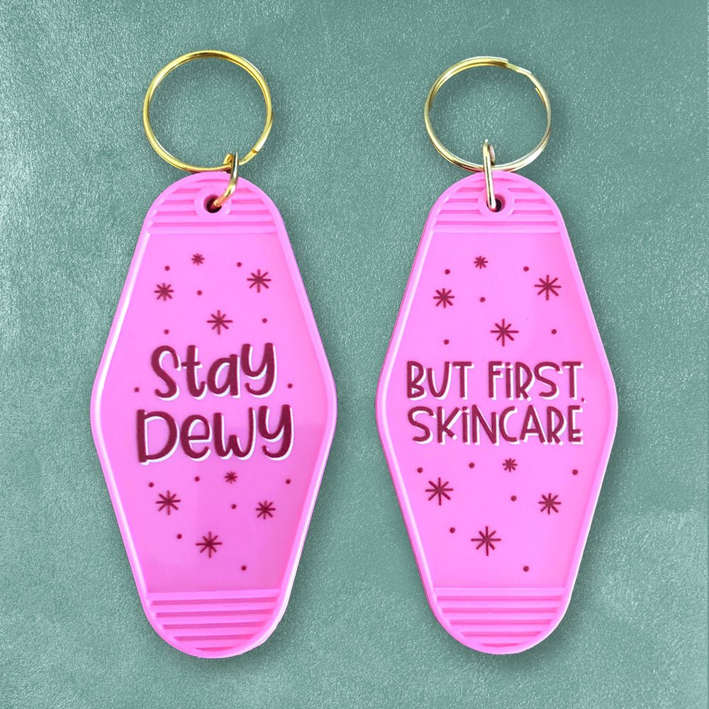 Custom Motel Keychains, UV Printed Full Color — finish and texture detail