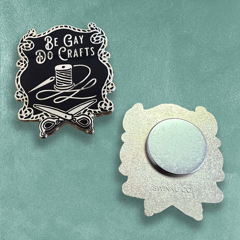 Custom Hard Enamel Needle Minders for Cross Stitch — production sample