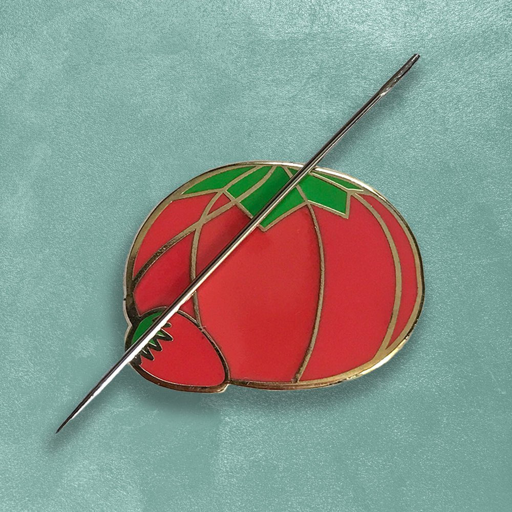 Custom Hard Enamel Needle Minders for Cross Stitch — scale and sizing reference