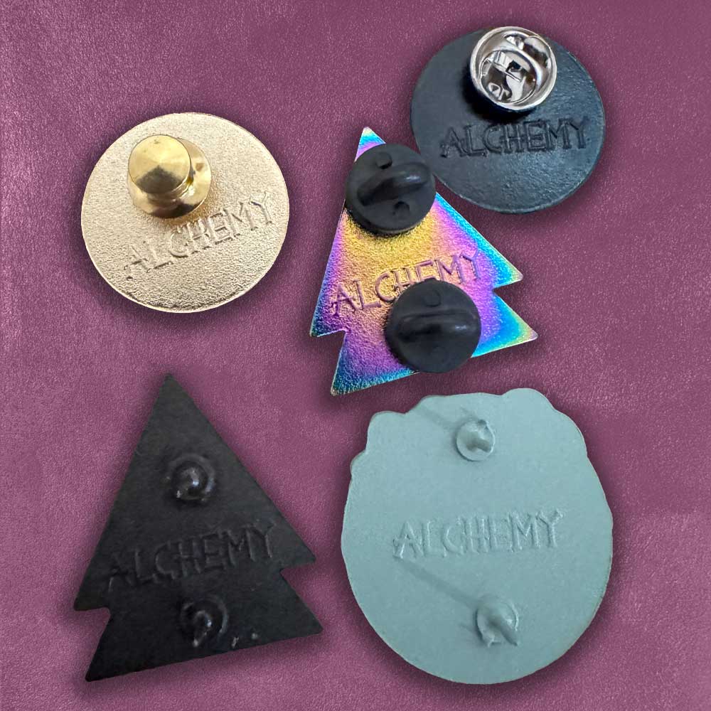 Custom Pin Styles Example Set, 5 Pre-Made Pins — close-up detail view