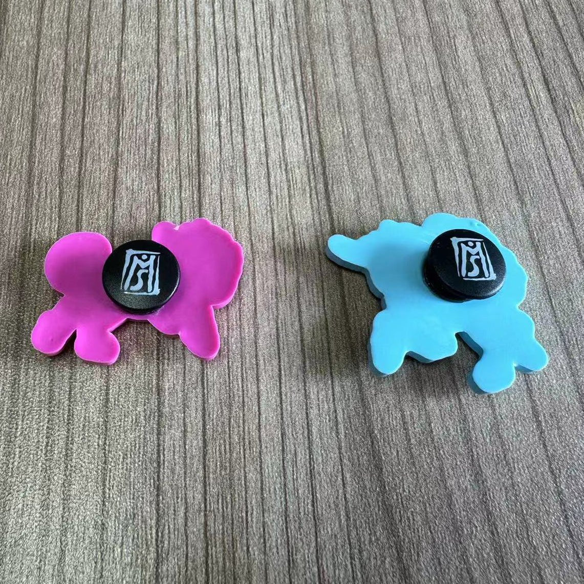 Custom PVC Shoe Charms for Crocs and Laces — reverse side and backing detail