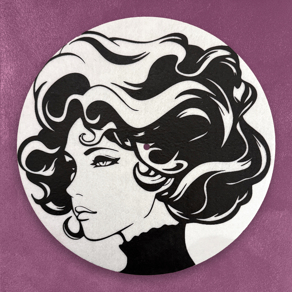 Vinyl Slip Mat Example, Screen and Sublimation — close-up detail view