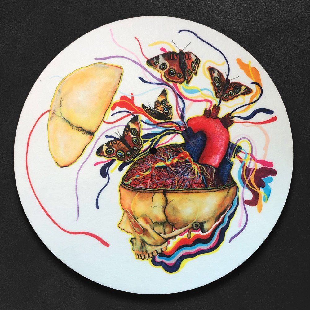 Custom Sublimated Vinyl Record Slip Mats, Full Color — finish and texture detail