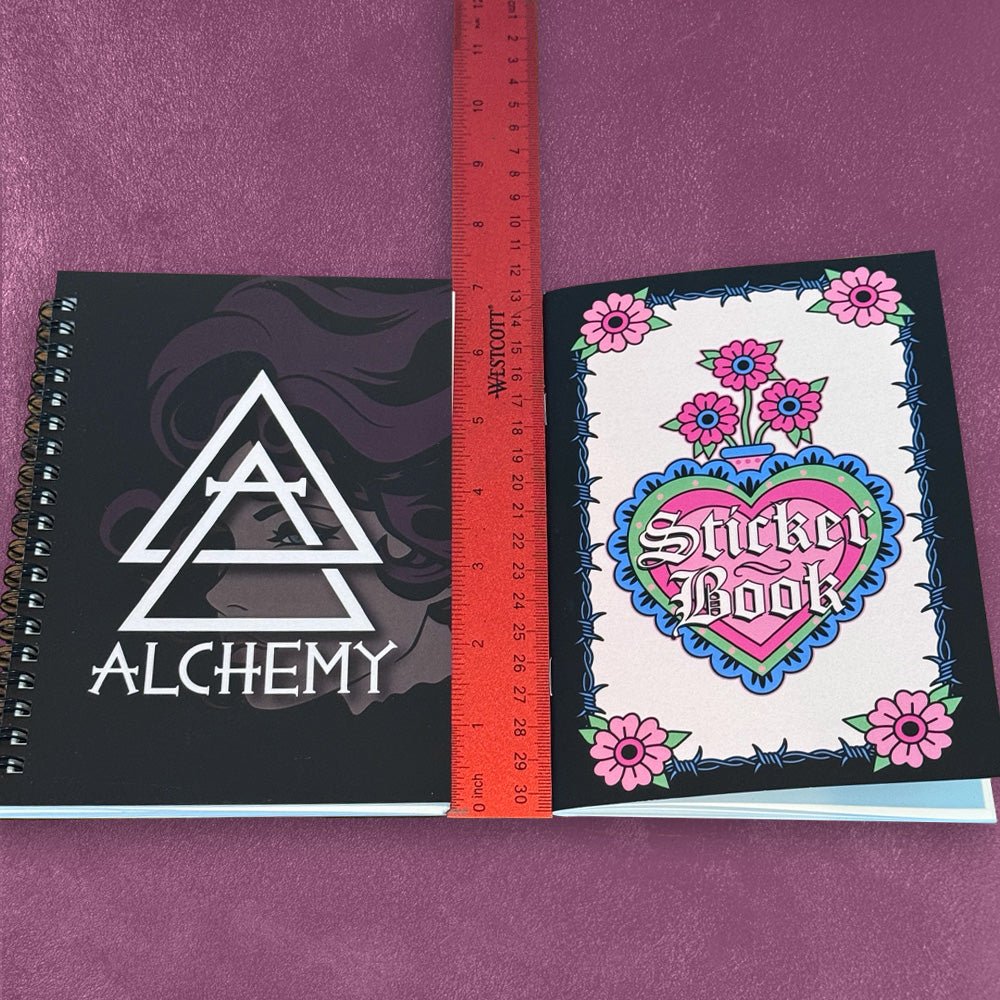 Custom B6 Saddle Stitched Sticker Books — full color print example