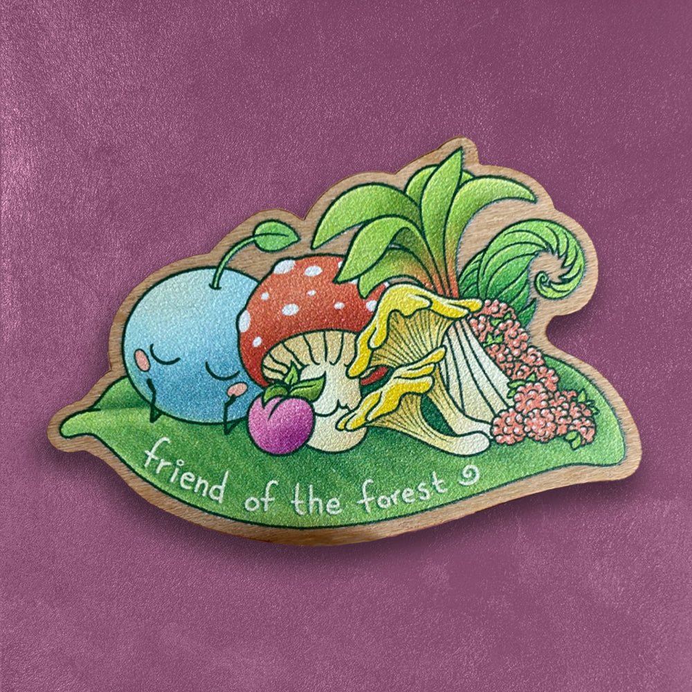 Custom UV Printed Wooden Pins, Made in USA — production sample