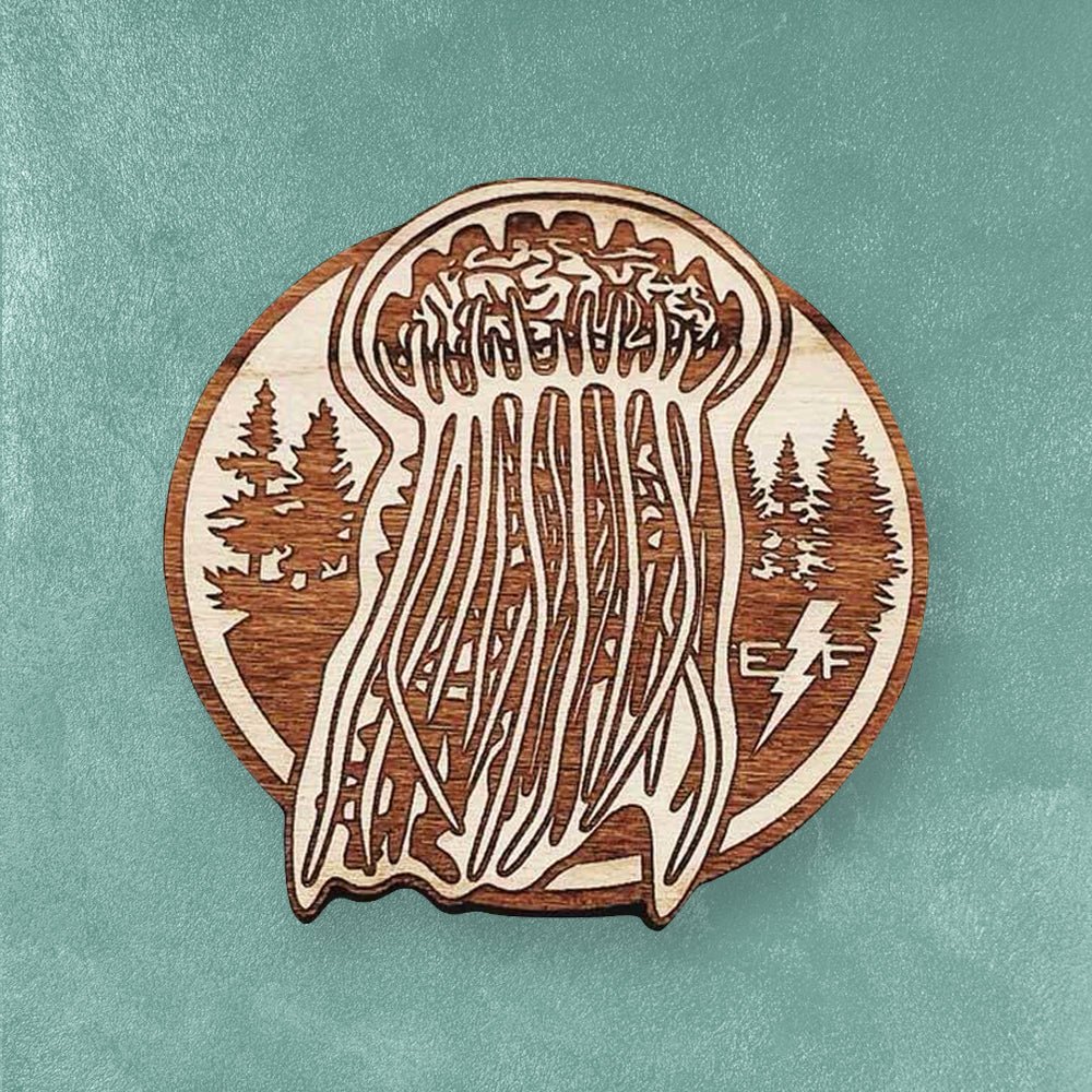 Custom Wooden Pins, Made in USA, Sustainable Cherry Wood — finish and texture detail