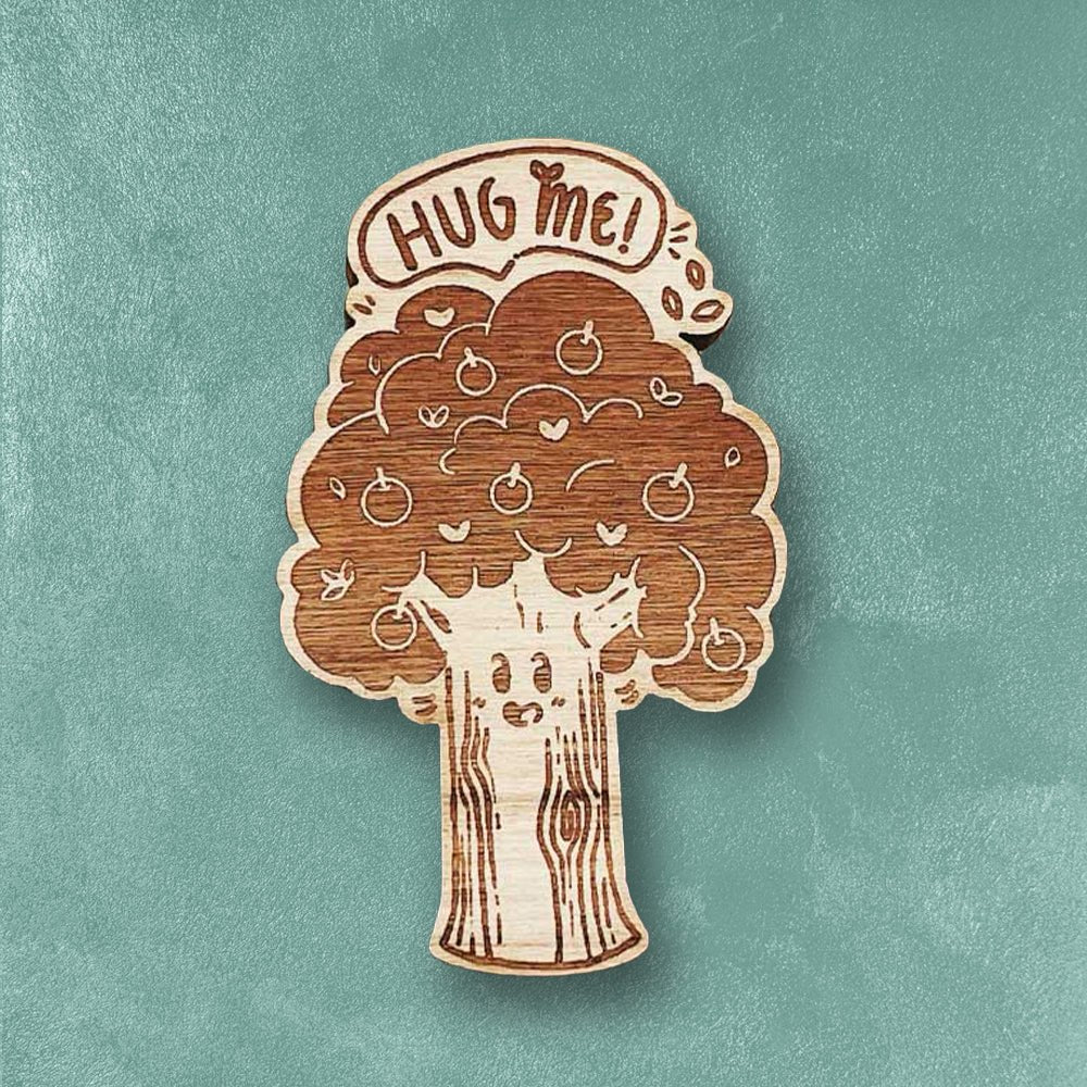 Custom Wooden Pins, Made in USA, Sustainable Cherry Wood — variant style example
