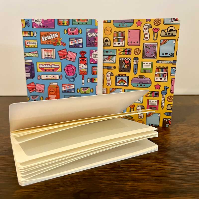 Custom A6 Pocket Notebooks, Stitch-Bound — scale and sizing reference