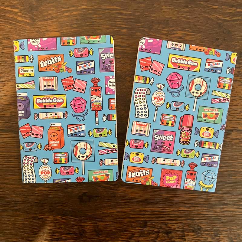 Custom A6 Pocket Notebooks, Stitch-Bound — finish and texture detail