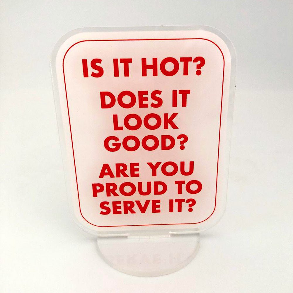 Custom Single-Sided Acrylic Standees with Base — reverse side and backing detail