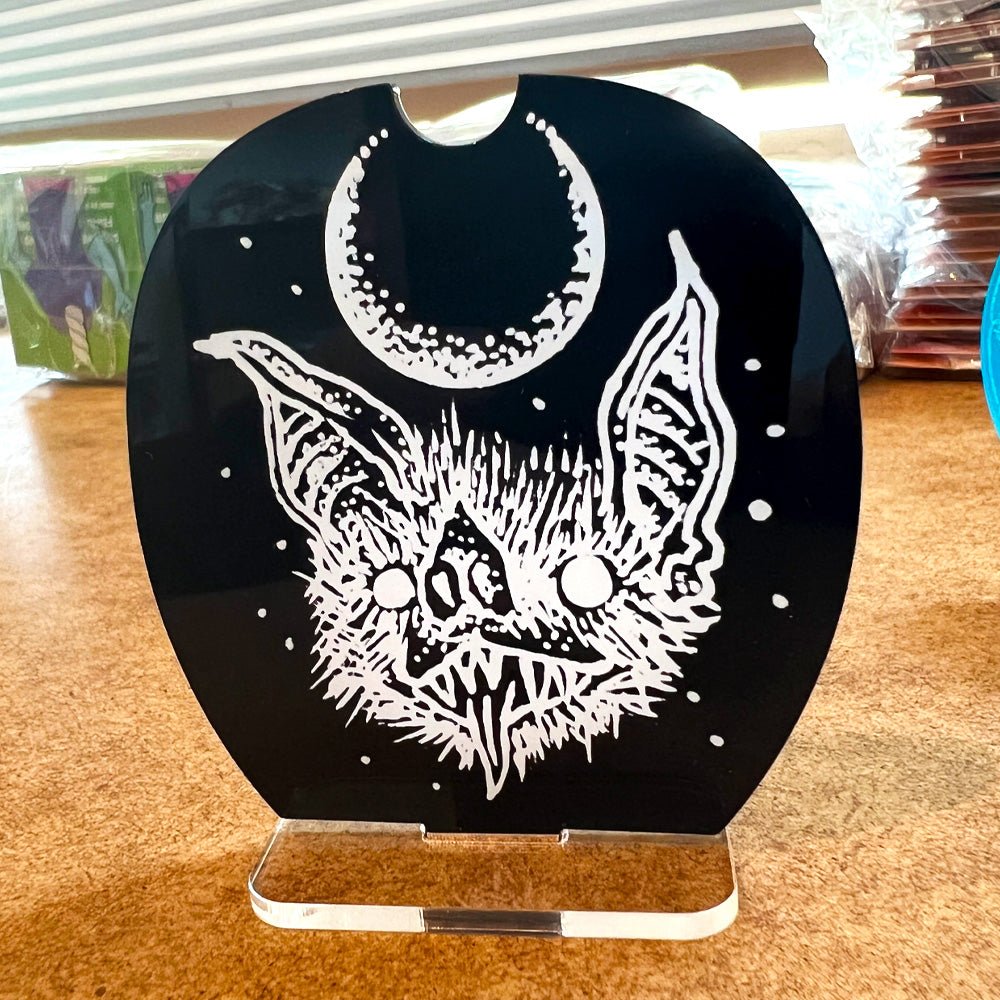 Custom Single-Sided Acrylic Standees with Base — production sample