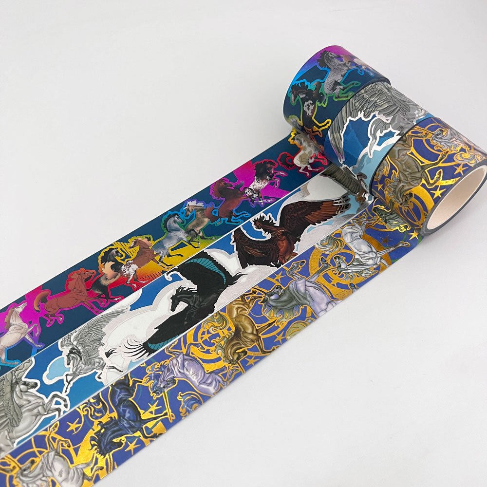 Custom Foil Washi Tape, Metallic Accents — full color print example