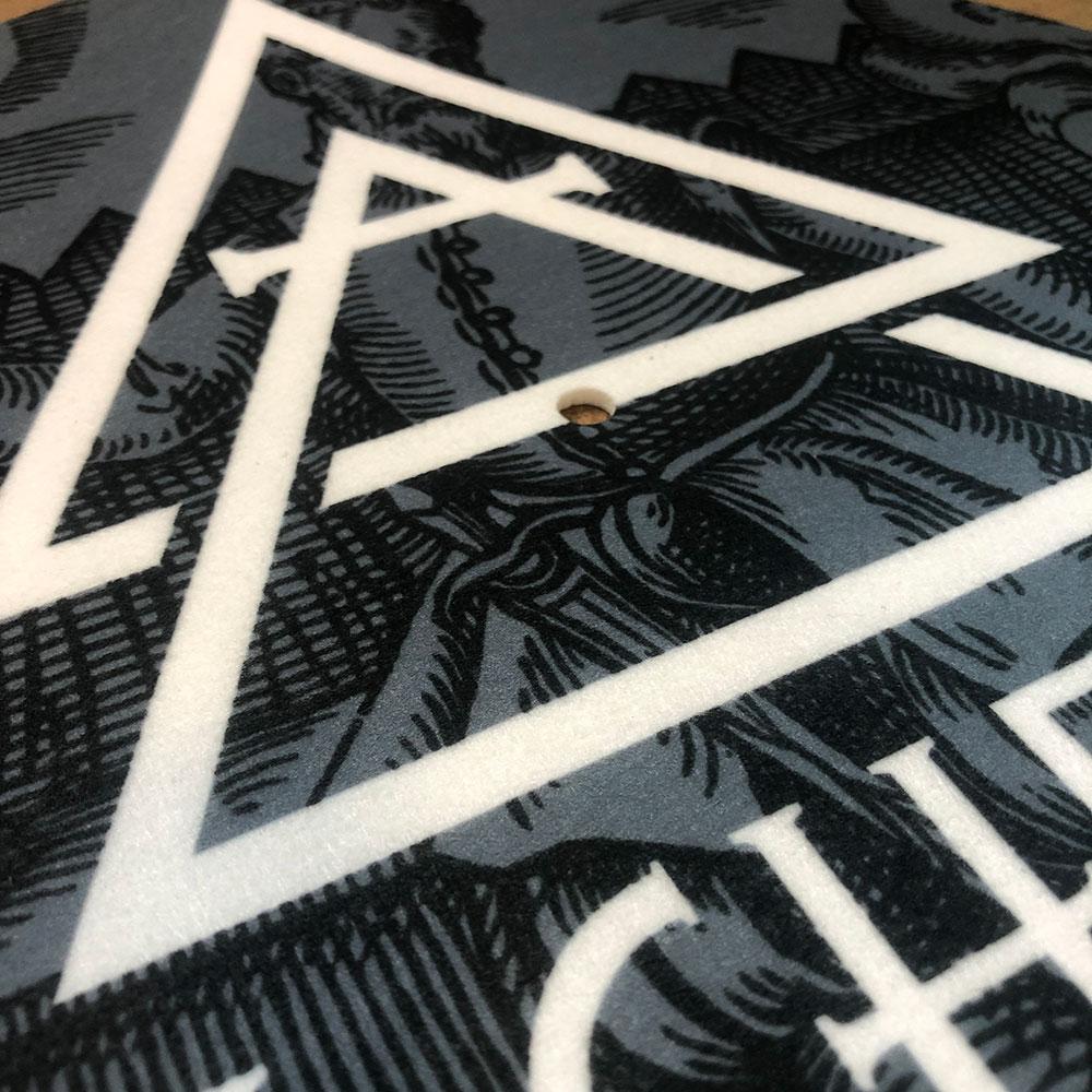 Custom Sublimated Vinyl Record Slip Mats, Full Color — finish and texture detail