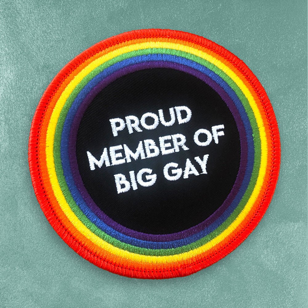 Custom 50% Embroidered Patches, Twill Background — full color print example