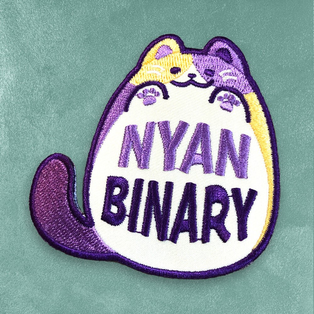 Custom 50% Embroidered Patches, Twill Background — close-up detail view