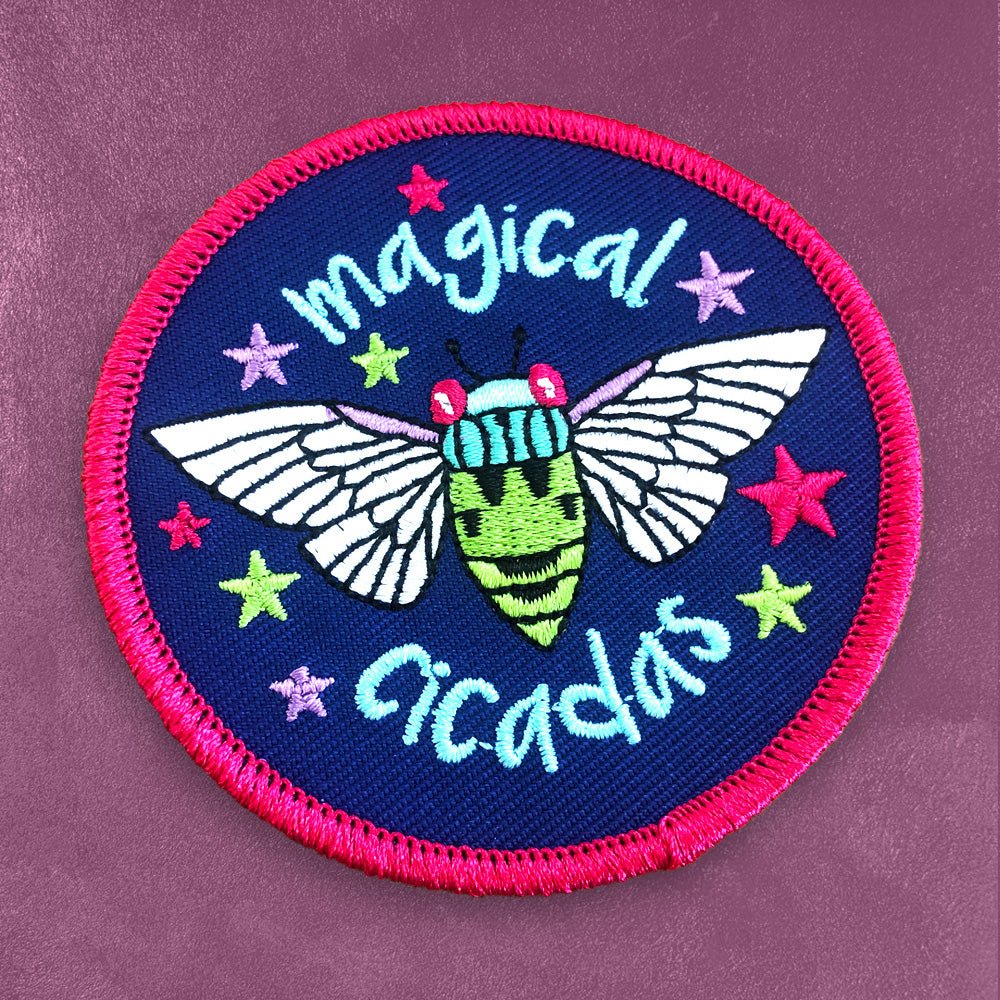 Custom 50% Embroidered Patches, Twill Background — scale and sizing reference