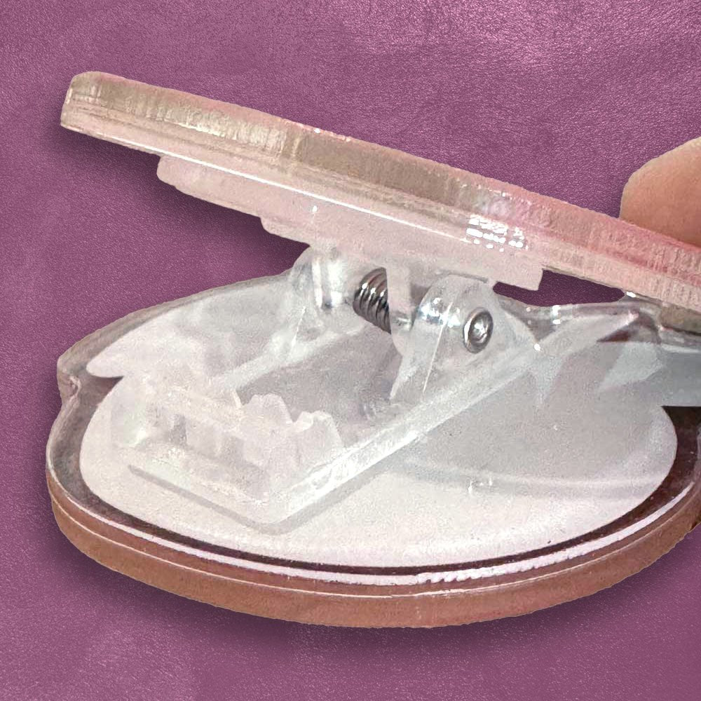 Custom Acrylic Binder Clips, Two-Sided Print — production sample