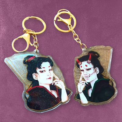 Custom Acrylic Charms, Two-Sided Print — close-up detail view
