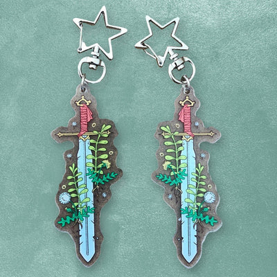 Custom Acrylic Charms, Two-Sided Print — reverse side and backing detail