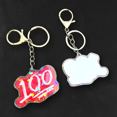 Custom Acrylic Charms, Single-Sided Print — color and finish variations