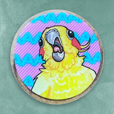 Custom Acrylic Pins, Full Color, Lightweight — finish and texture detail