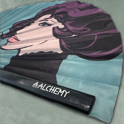 Alchemy Clack Fan Example, Double-Sided Print — production sample