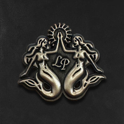 Custom Antique Sandblasted Pins, Vintage Finish — mounting and display reference
