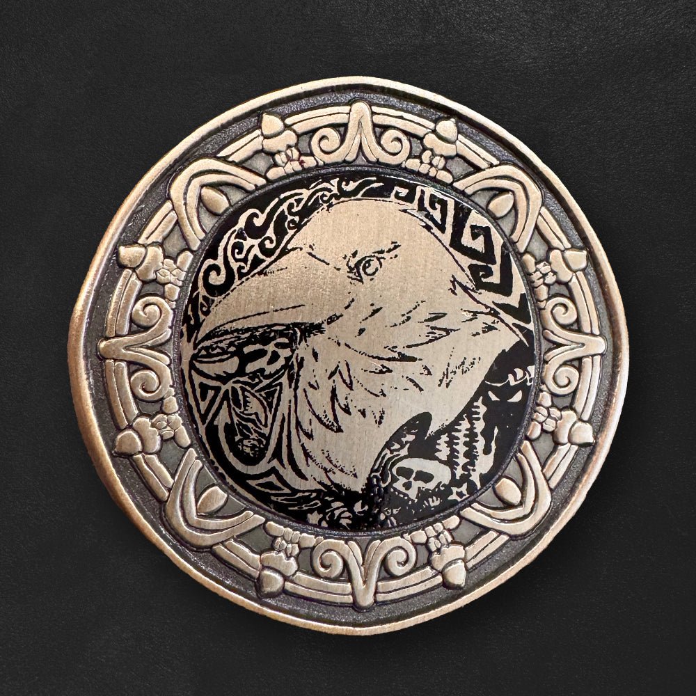 Custom Antique Sandblasted Pins, Vintage Finish — finish and texture detail