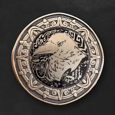 Custom Antique Sandblasted Pins, Vintage Finish — finish and texture detail