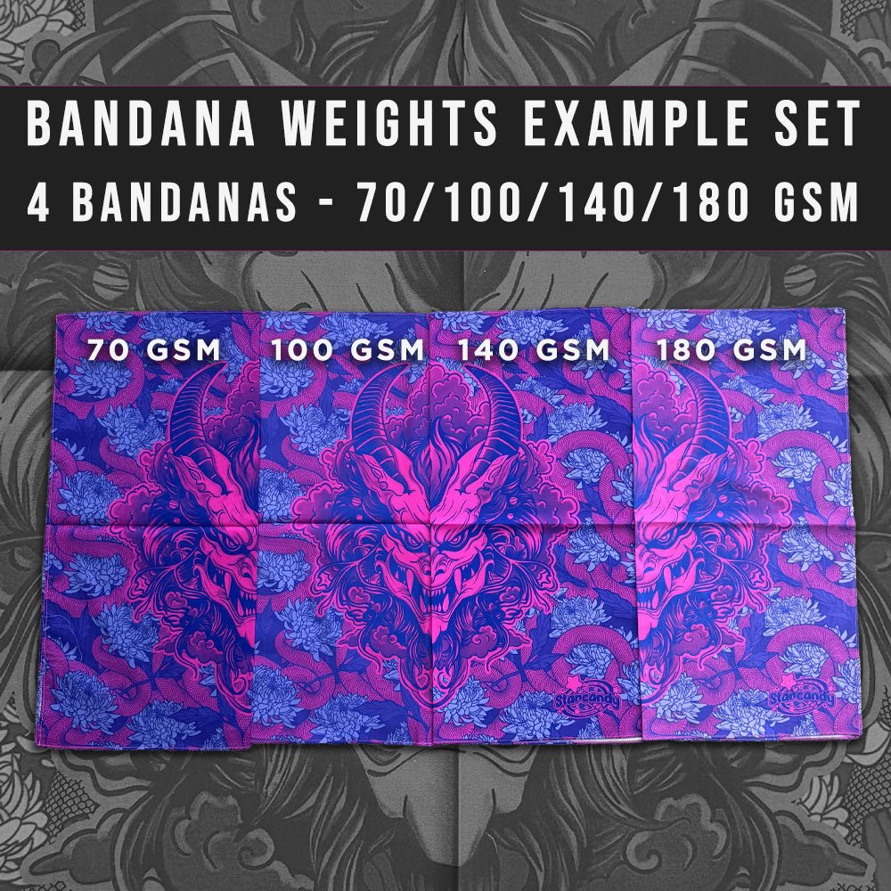 Custom Bandana Example Set, 4 Fabric Weights