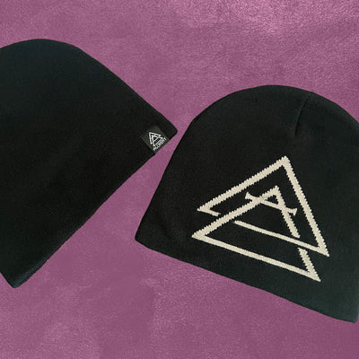Custom Woven Jacquard Beanies, Pixelated Designs — scale and sizing reference