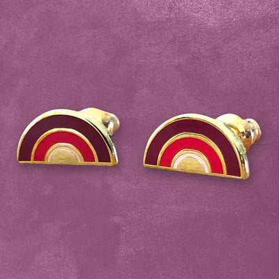 Custom Hard Enamel Earrings, Smooth Polished Finish — reverse side and backing detail