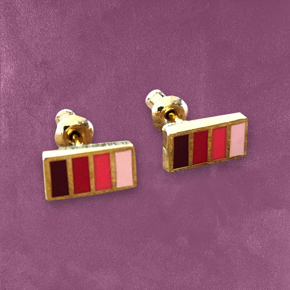 Custom Hard Enamel Earrings, Smooth Polished Finish — design layout sample