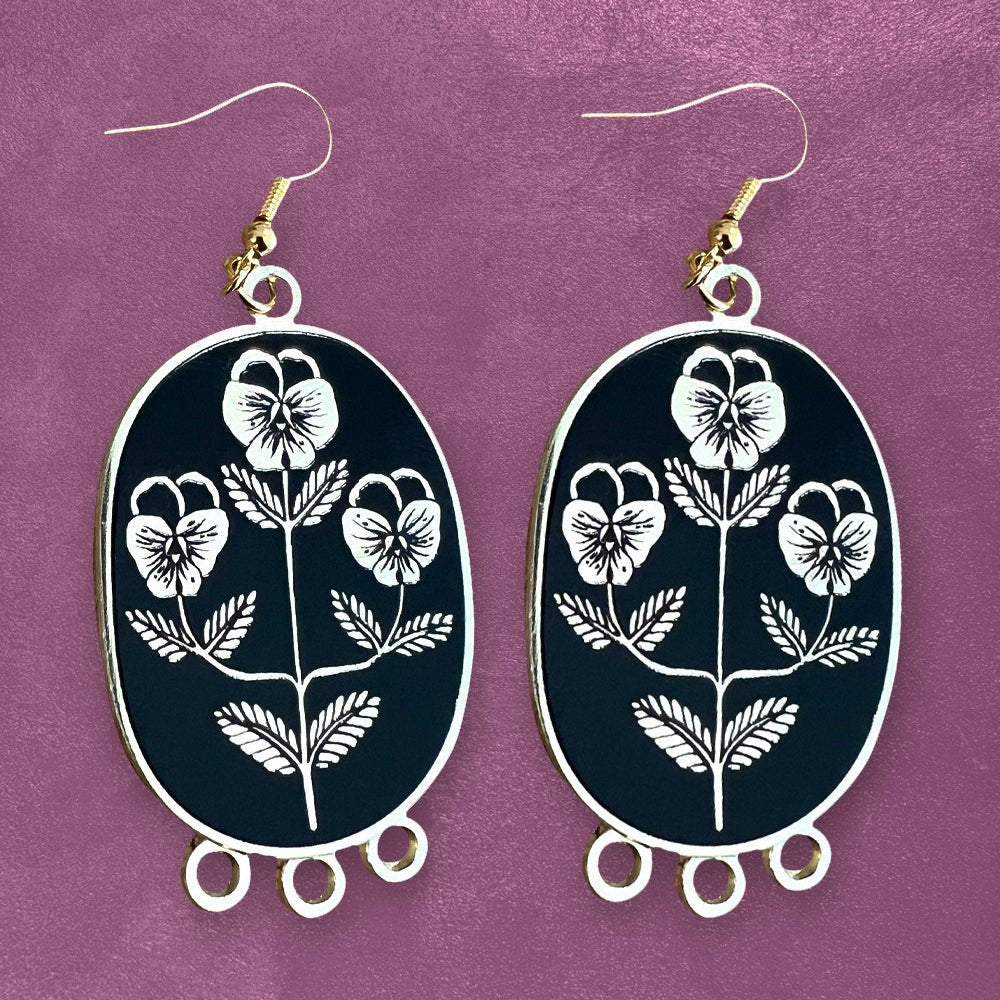 Custom Hard Enamel Earrings, Smooth Polished Finish — variant style example
