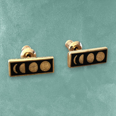 Custom Hard Enamel Earrings, Smooth Polished Finish — finish and texture detail