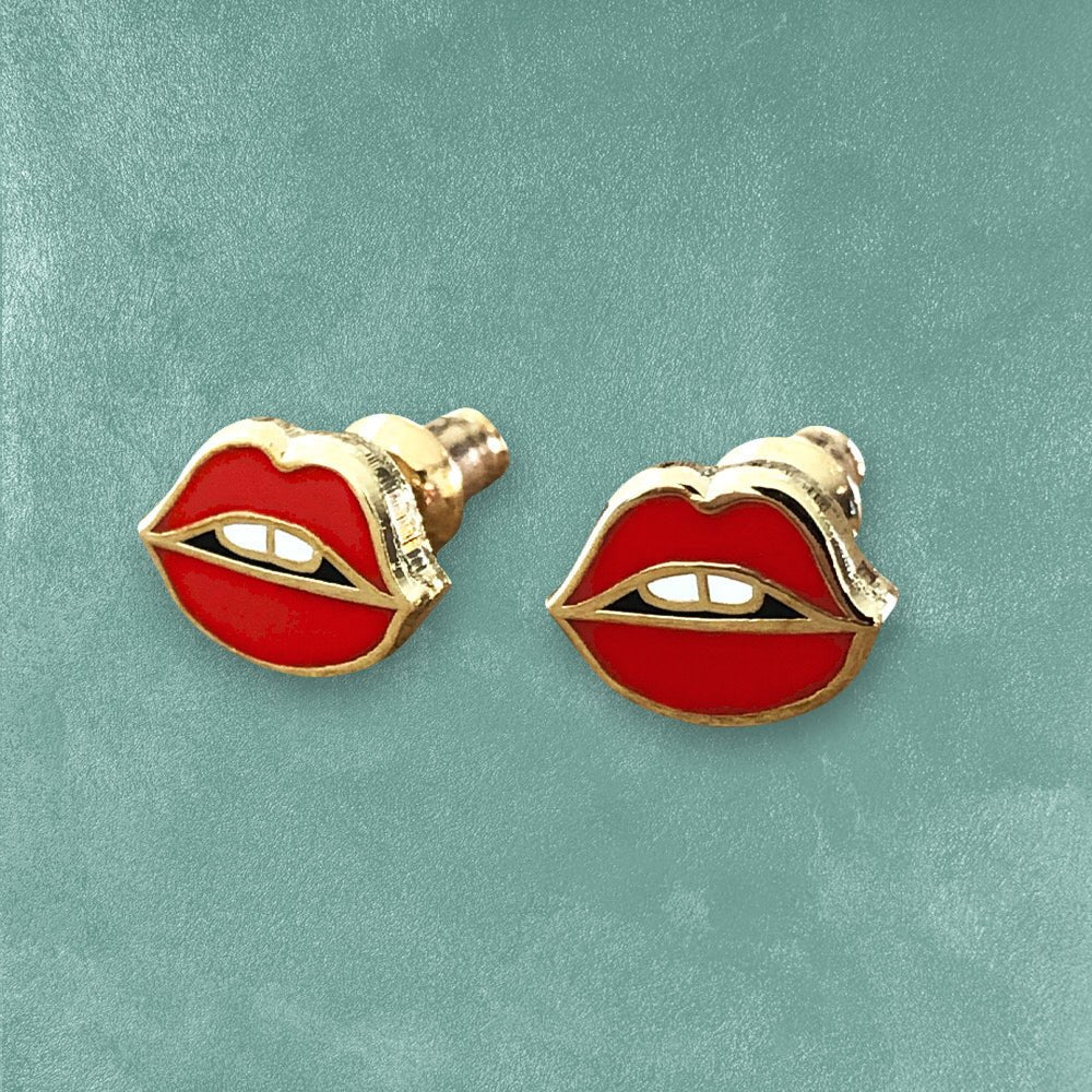 Custom Hard Enamel Earrings, Smooth Polished Finish — close-up detail view