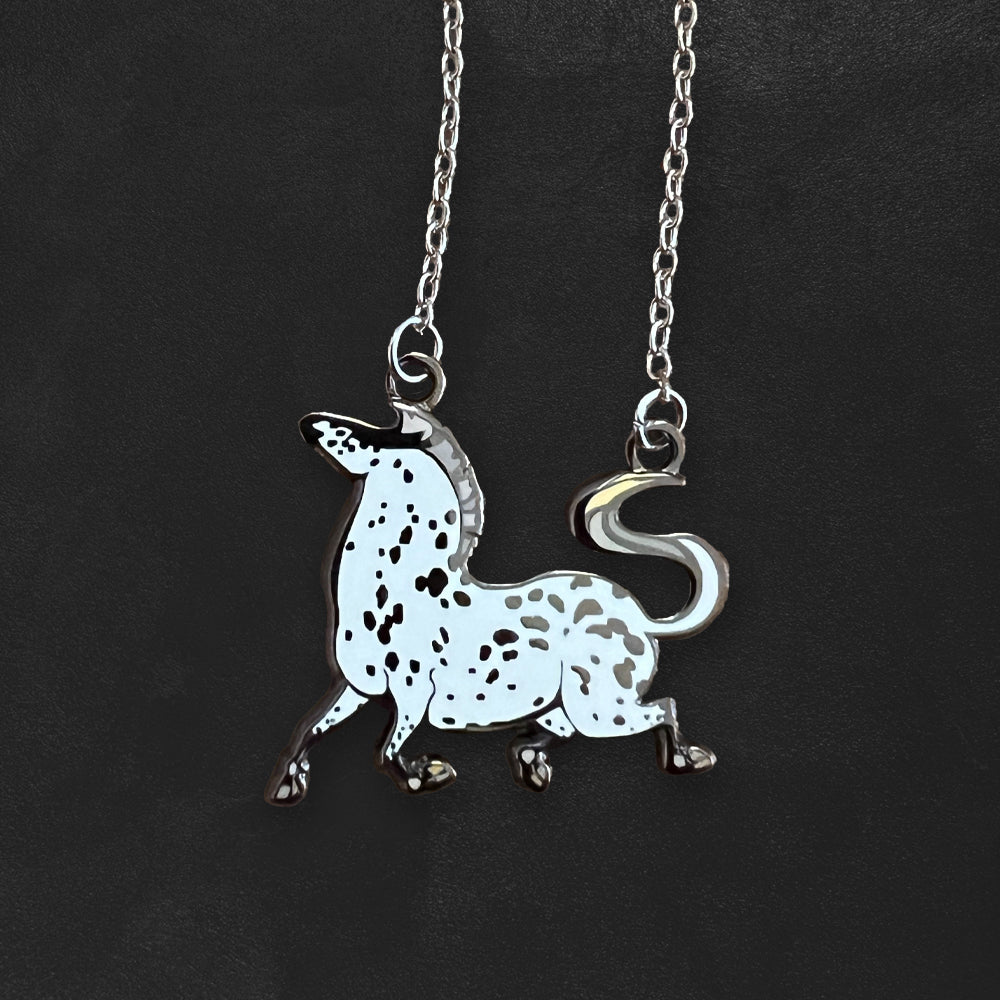 Custom Hard Enamel Necklaces, Gold or Silver Chain — full color print example