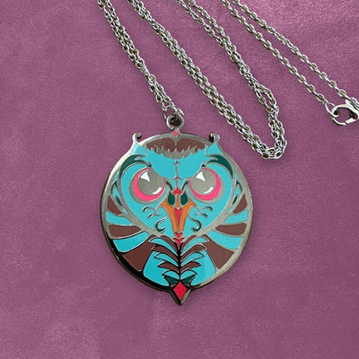 Custom Hard Enamel Necklaces, Gold or Silver Chain — reverse side and backing detail